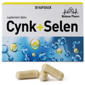 Suplement diety Biolane Pharm Cynk Selen 30 kapsułek na odporność i zdrowe włosy.