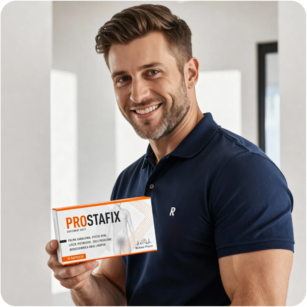 Suplement diety Prostafix Biolane Pharm na prostatę, 30 kapsułek. Opakowanie zawiera palmę sabałową, pestki dyni, liście pietruszki, pokrzywę, wierzbownicę i likopen.